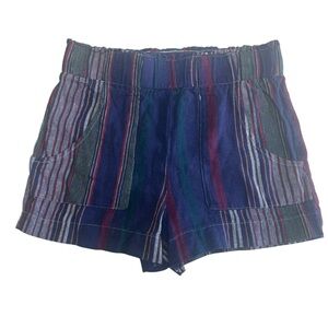 Indigo Rein Multicolor Striped Shorts – Boho Cotton Blend Size M